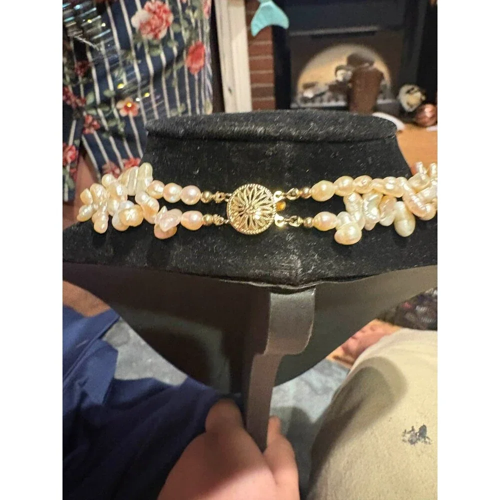 14k gf natural south sea pearl necklace 80 years old